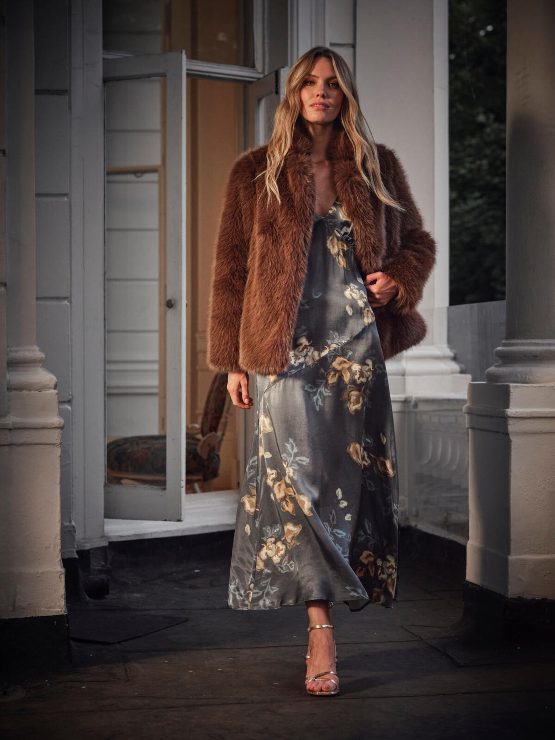 Celeste Brown Faux Fur Coat | FatFace | Fat Face