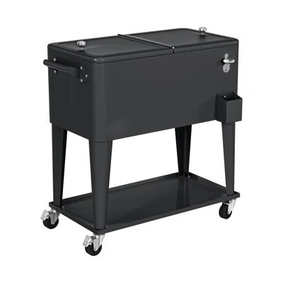 Edrosie Inc 80 Quarts Classic Cooler Cart, Serving Station with Bottle Opener and Wheels, suitable for Outdoor Space, Poolside, Balcony, and Patio | Wayfair North America