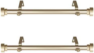 Rod Desyne 1" Side Curtain Rod, 12-20 inch (Set of 2), Light Gold | Amazon (US)