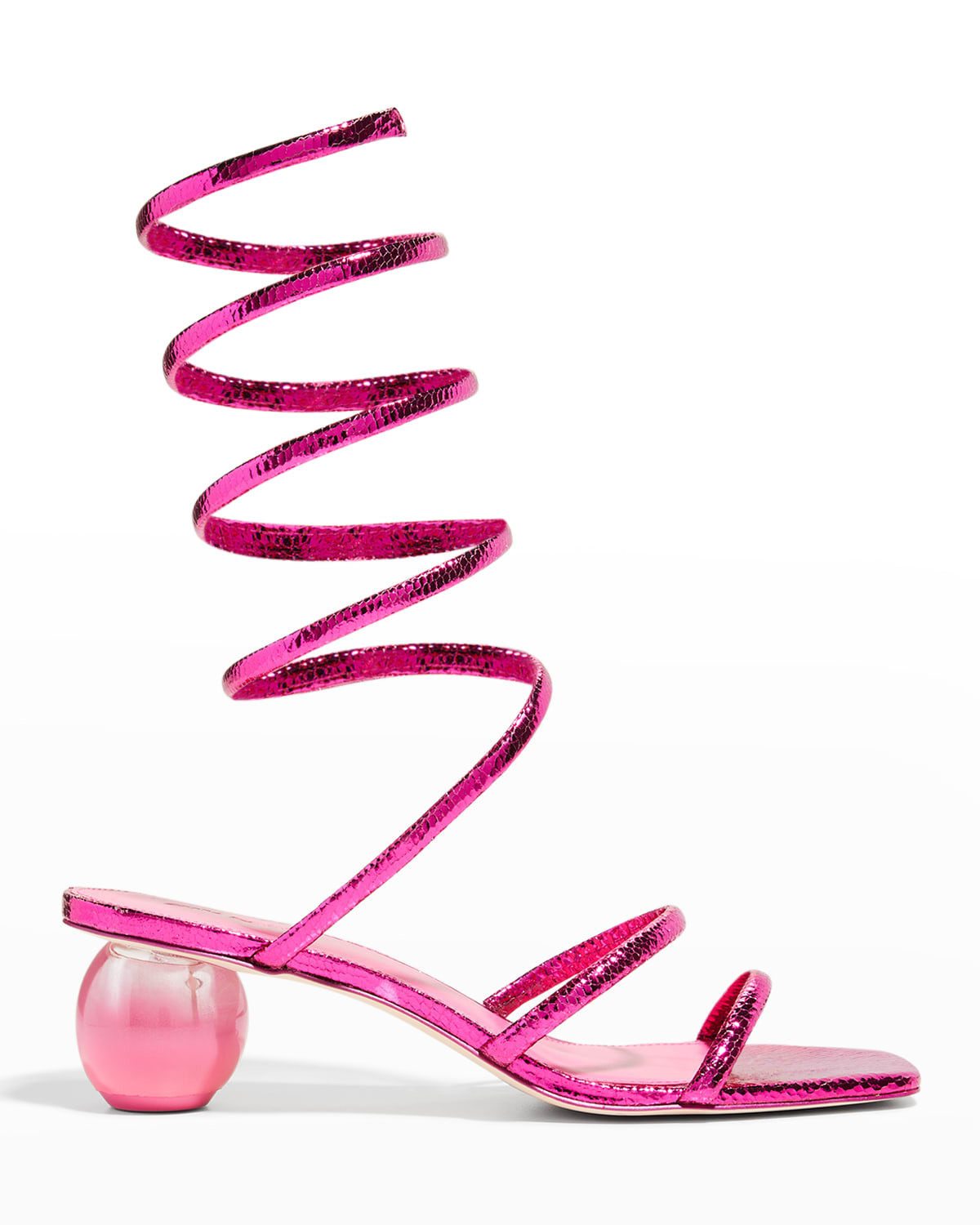 Freya Metallic Ankle-Coil Sandals | Neiman Marcus