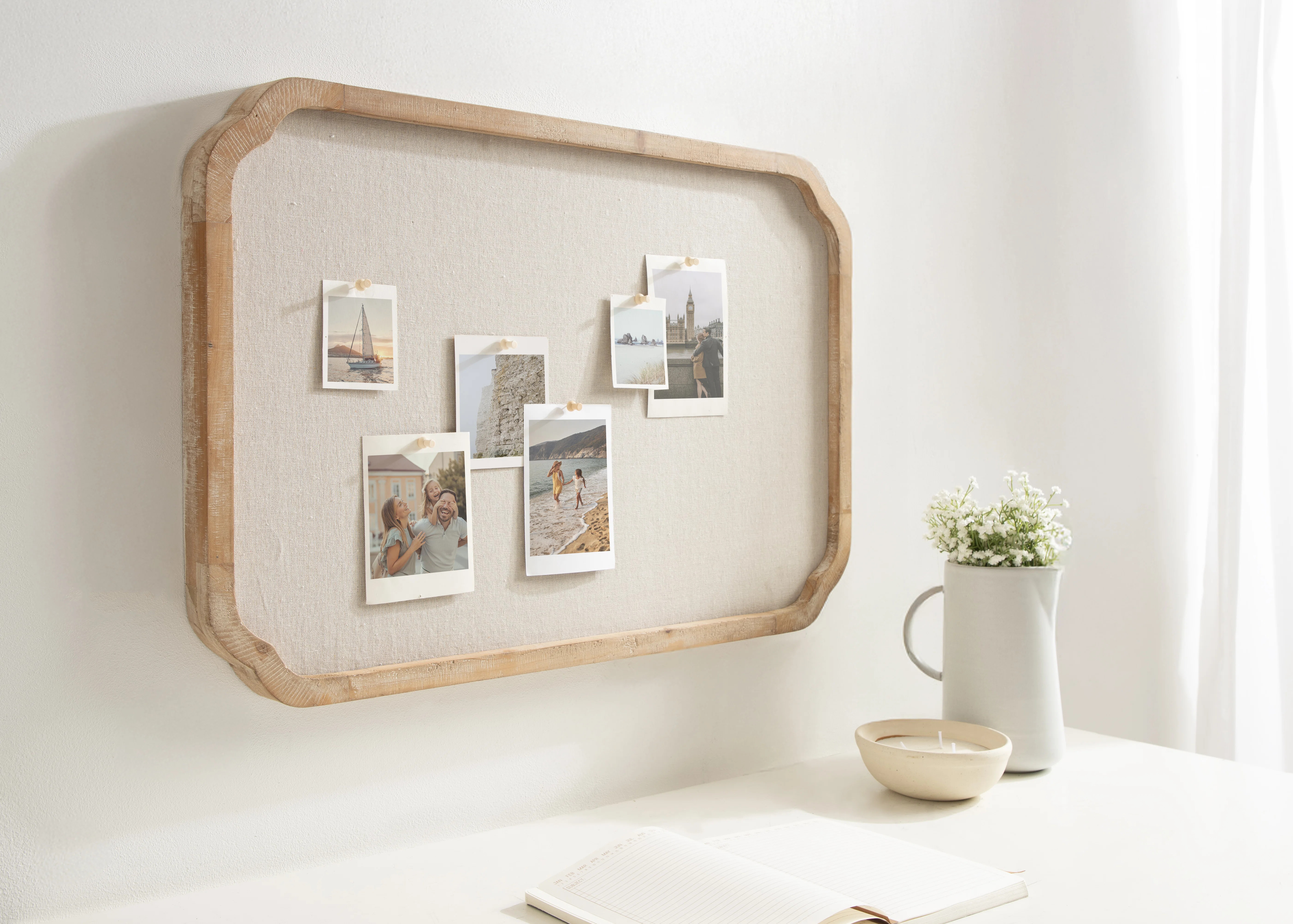 Marston Scalloped Wooden Wall Pinboard for Use as Vision Board | Wayfair North America
