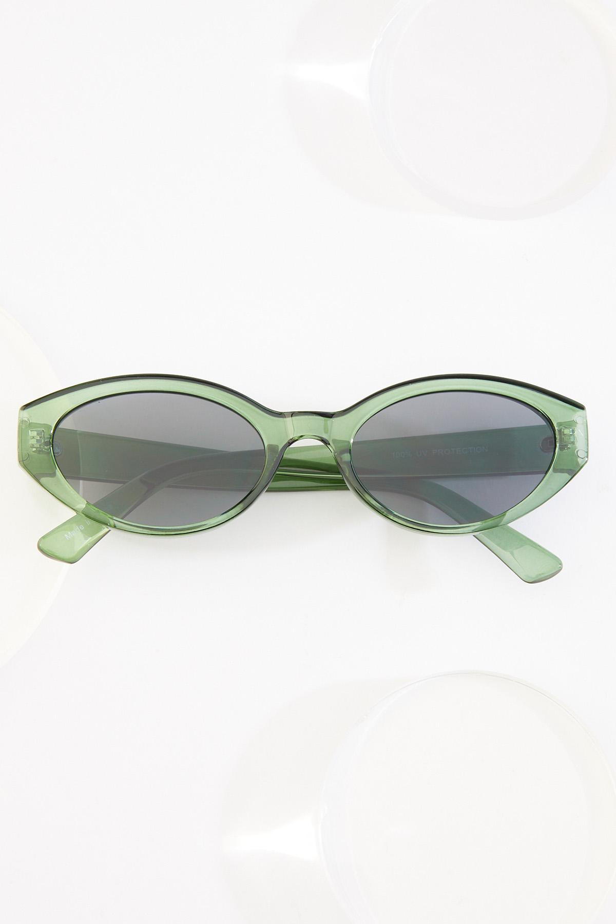 Round Olive Slim Sunglasses | Cato Fashions