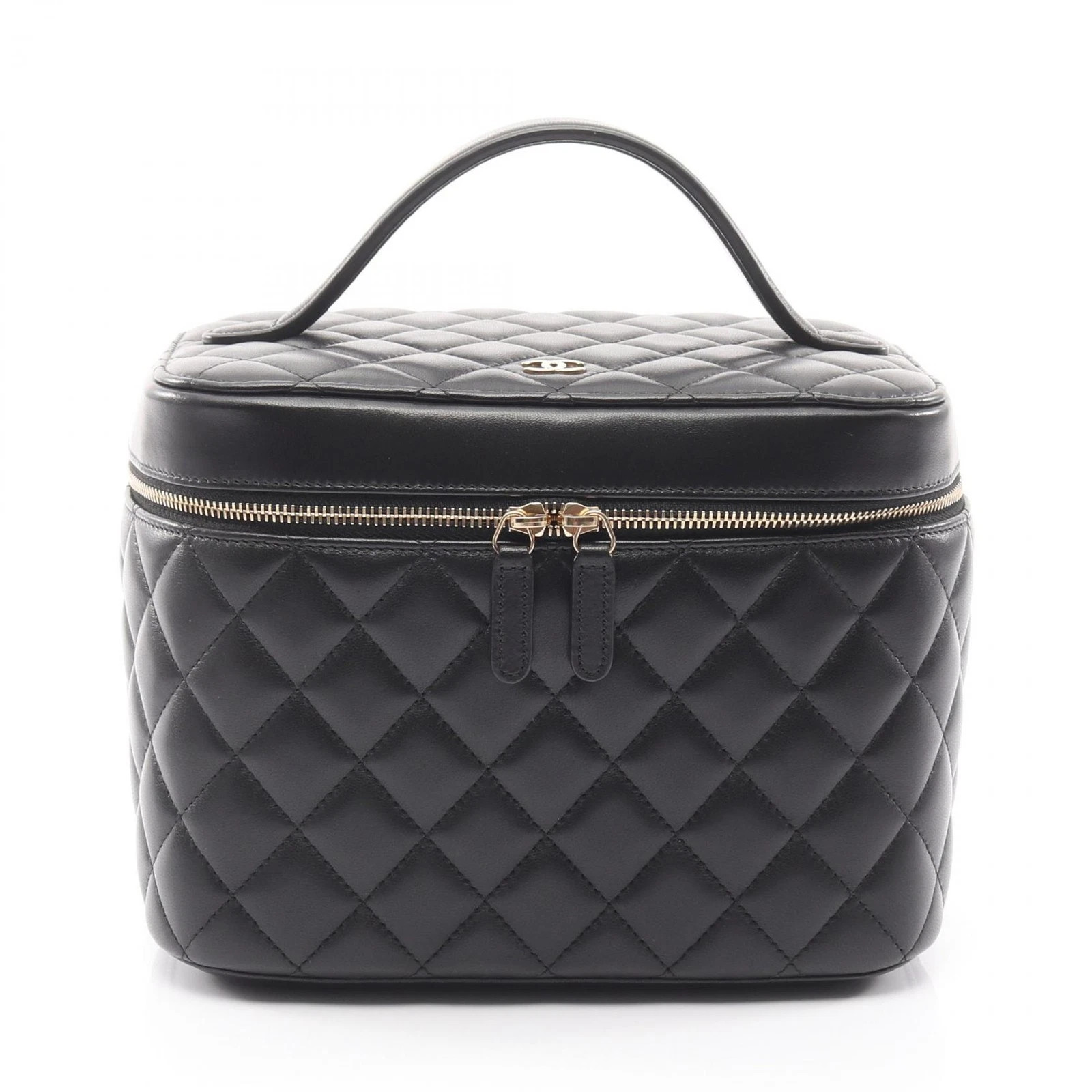 CHANEL Matelasse vanity Handbag A80913 Lambskin leather Black Used Women GHW | eBay US