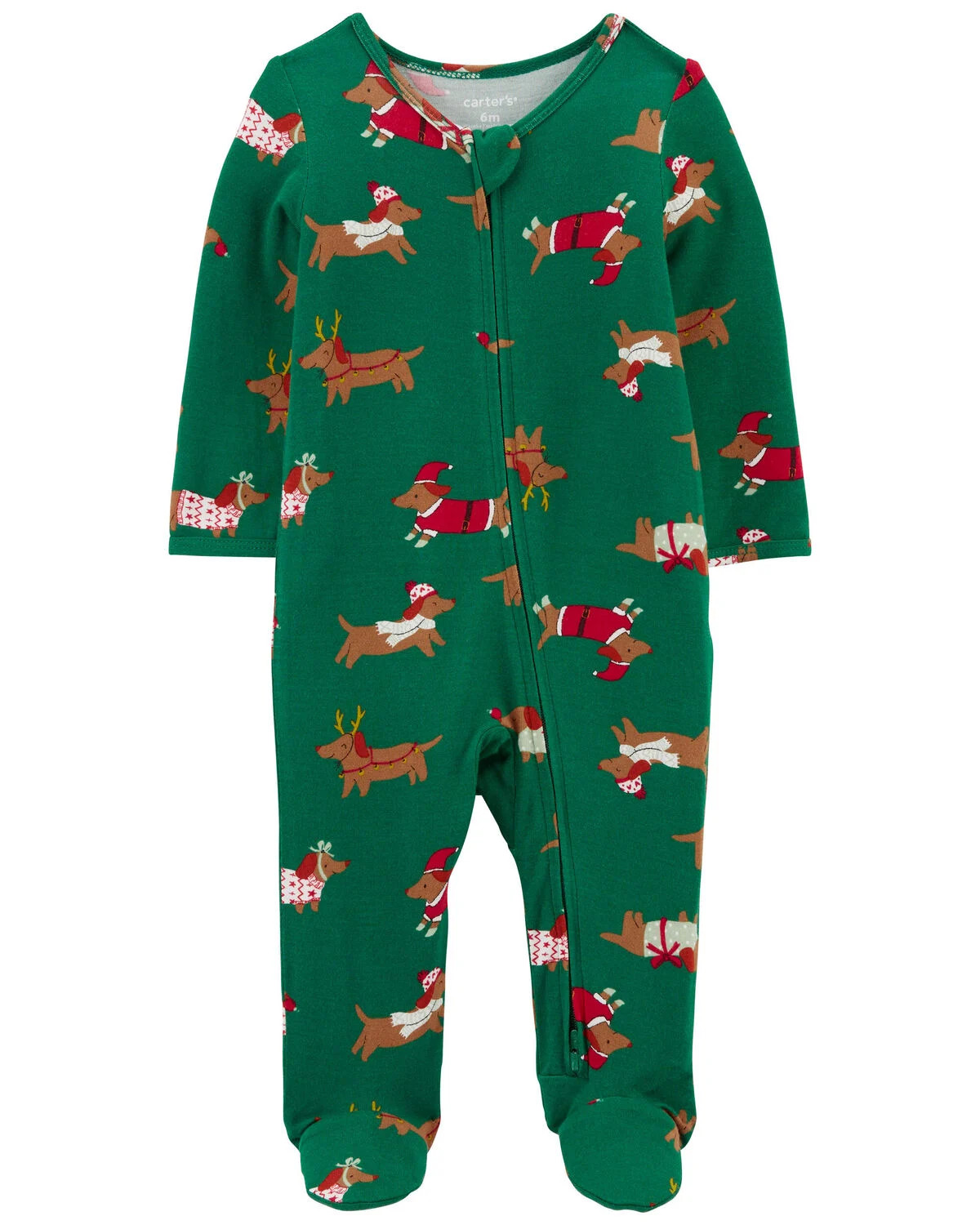 Baby Christmas Dog Zip-Up PurelySoft Sleep & Play Pajamas | Carter's Inc