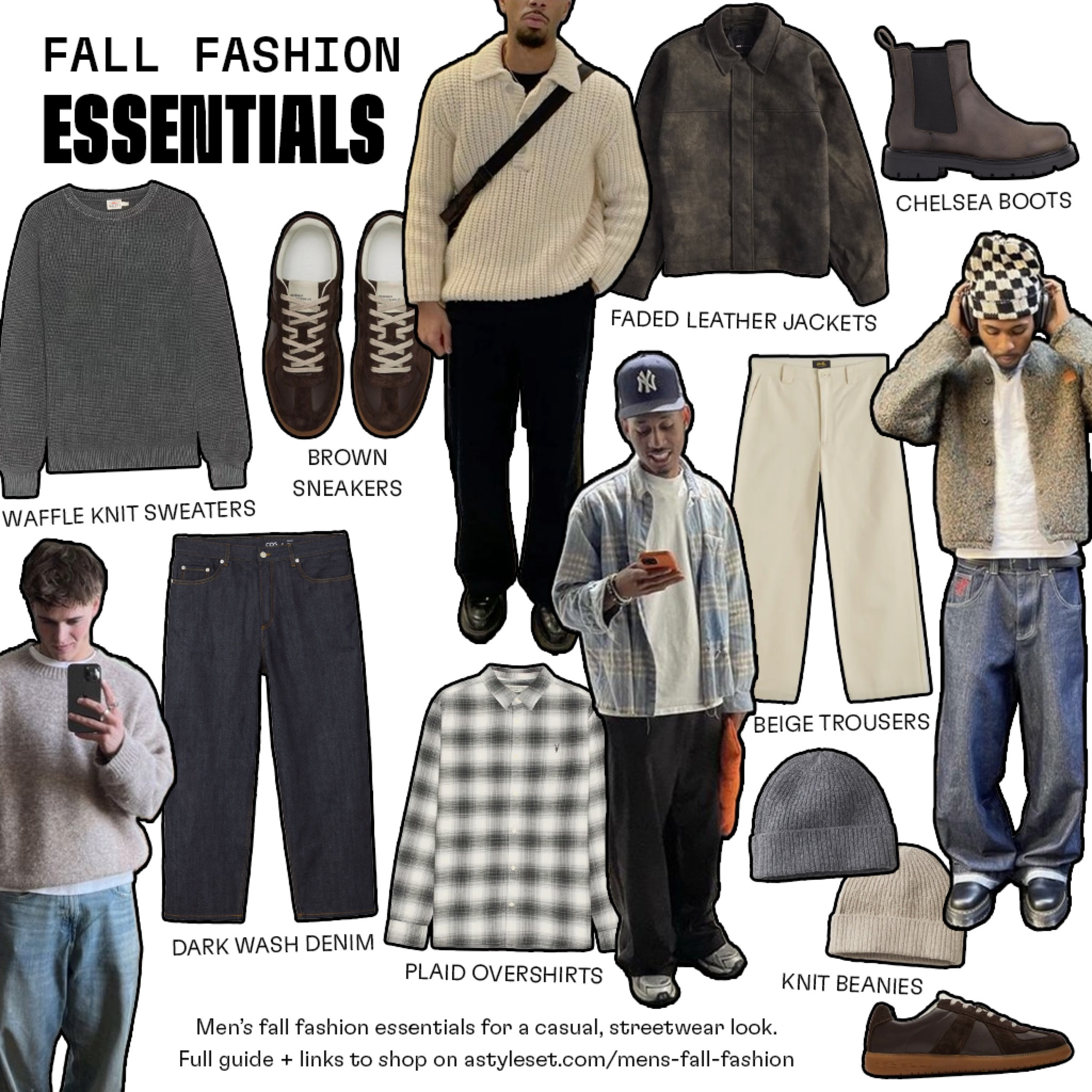 Our top fall picks, perfect for a casual, laid-back street style, on astyleset.com/men's-fall-fashion. Featuring baggy jeans, oversized sweaters, plaid overshirts, and more. 

#mensfashion #fallfashion 

#LTKMens #LTKStyleTip