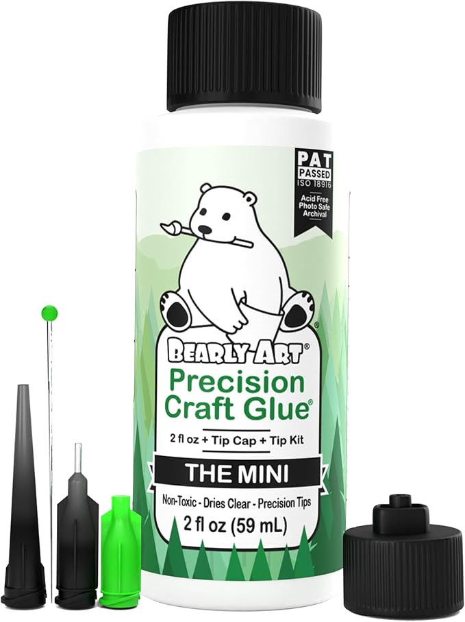 Bearly Art Precision Craft Glue - The Mini - 2fl oz with Tip Kit - Acid Free Archival - Strong Ho... | Amazon (US)