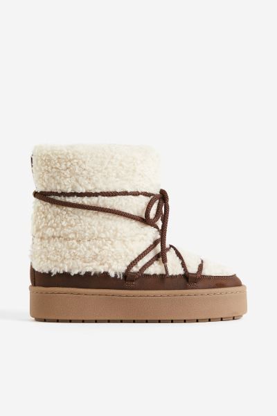 Warm-lined Teddy Fleece Boots | H&M (US + CA)