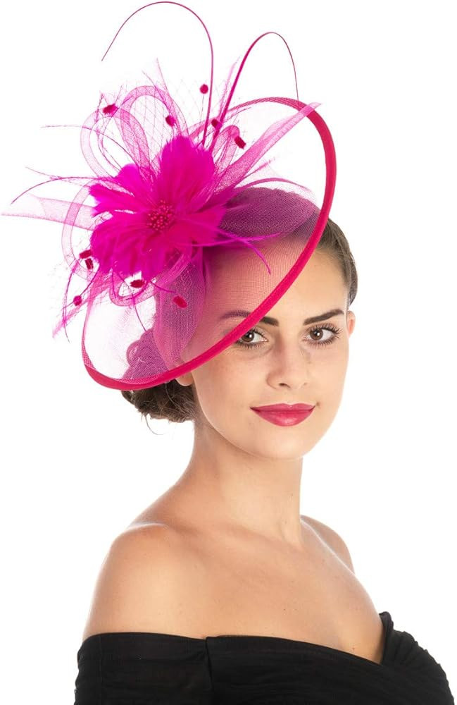 Lucky Leaf Women Girl Fascinators Hair Clip Hairpin Hat Feather Cocktail Wedding Tea Party Hat | Amazon (US)