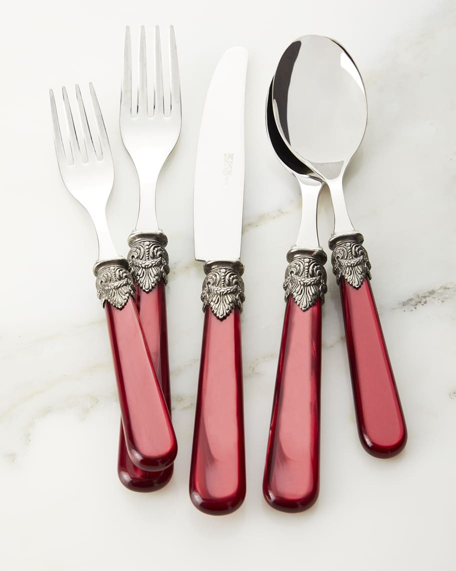 Napoleon 20-Piece Flatware Set, Pearl Bordeaux | Neiman Marcus