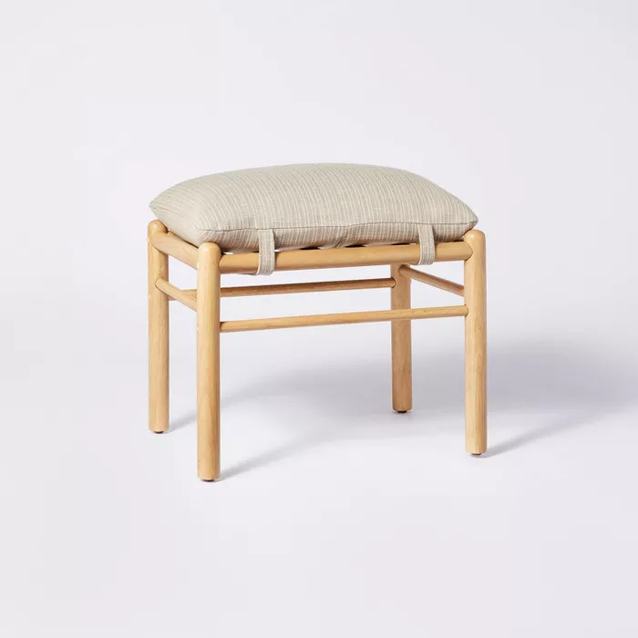 Emery Wood and Upholstered Ottoman with Straps - Threshold™ designed with Studio McGee | Target