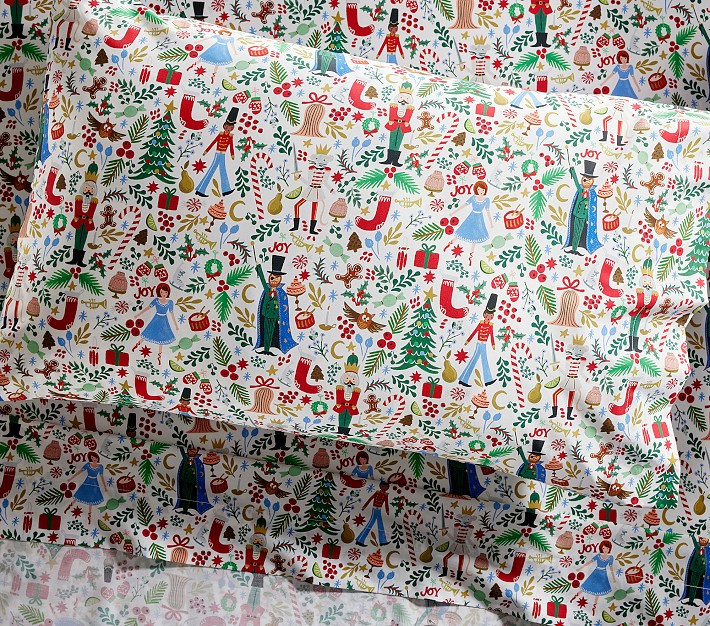 Rifle Paper Co. Nutcracker Organic Sheet Set | Pottery Barn Kids