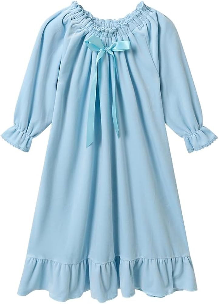 Girls Flannel Dress，Winter Princess Dresses Long Sleeve Gown 3-12Years | Amazon (US)