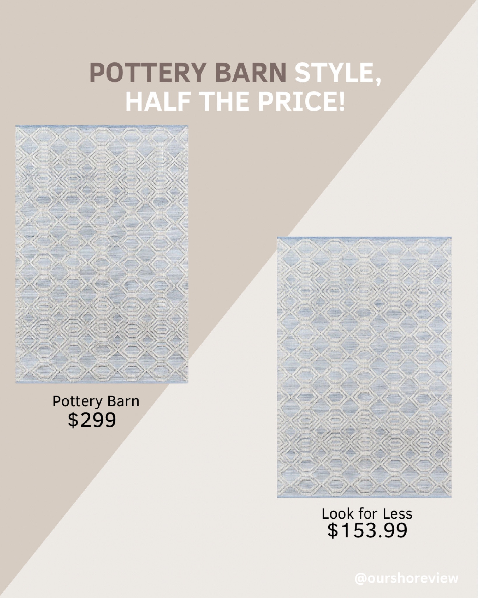 Love Pottery Barn decor but not the price? This Pottery Barn look A LOT alike rug gives you the same stunning style for half the cost! Perfect for a bedroom or living room, this look for less find proves you don’t have to spend big to achieve the timeless Pottery Barn style. Elevate your home decor with this affordable alternative and create the perfect space you’ve always wanted!

#LTKHome #LTKSaleAlert #LTKStyleTip