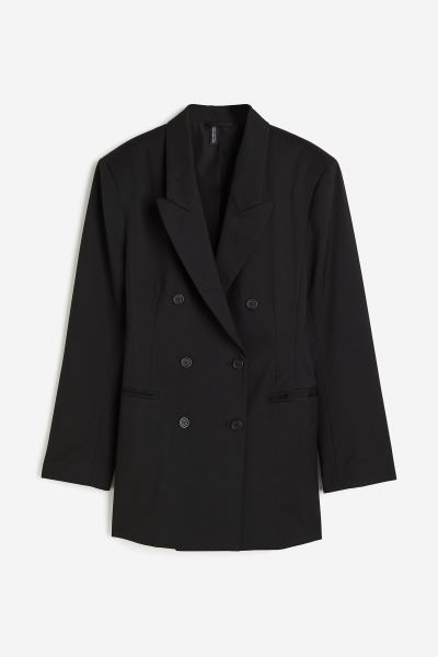 Double-breasted blazer - Black - Ladies | H&M GB | H&M (UK, MY, IN, SG, PH, TW, HK)