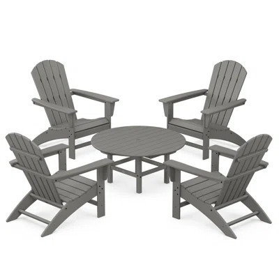POLYWOOD Nautical 5-Piece Adirondack Chair Conversation Set | Wayfair North America