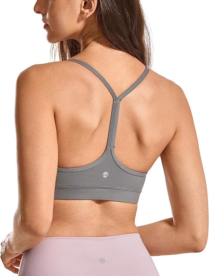 CRZ YOGA Brushed Low Impact Strappy Sports Bra for Women Y Racer Back Spaghetti Strap Yoga Bra To... | Amazon (US)