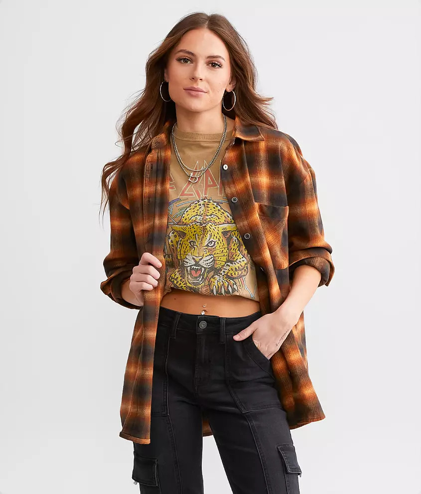 Washed Plaid Boyfriend Flannel Shirt | Buckle