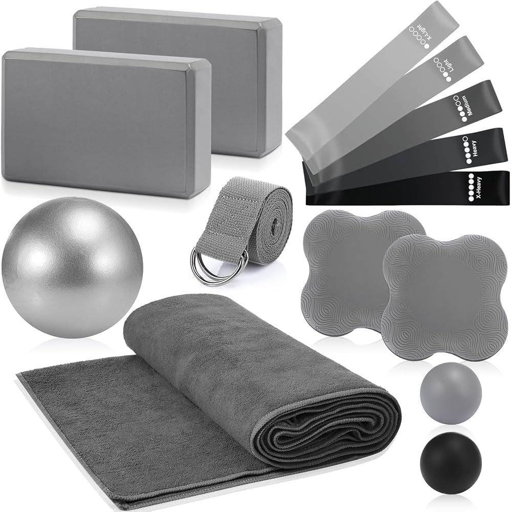 14 Pcs Yoga Kits for Home Workouts Pilates Equipment Set for Women Beginners Include Hot Yoga Tow... | Amazon (US)