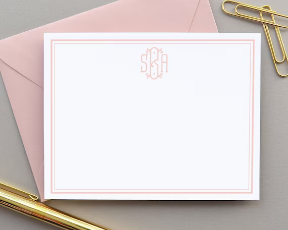 Personalized Stationary, Personalized Stationery, Monogrammed Stationary Monogram Notecards Set T... | Etsy (US)