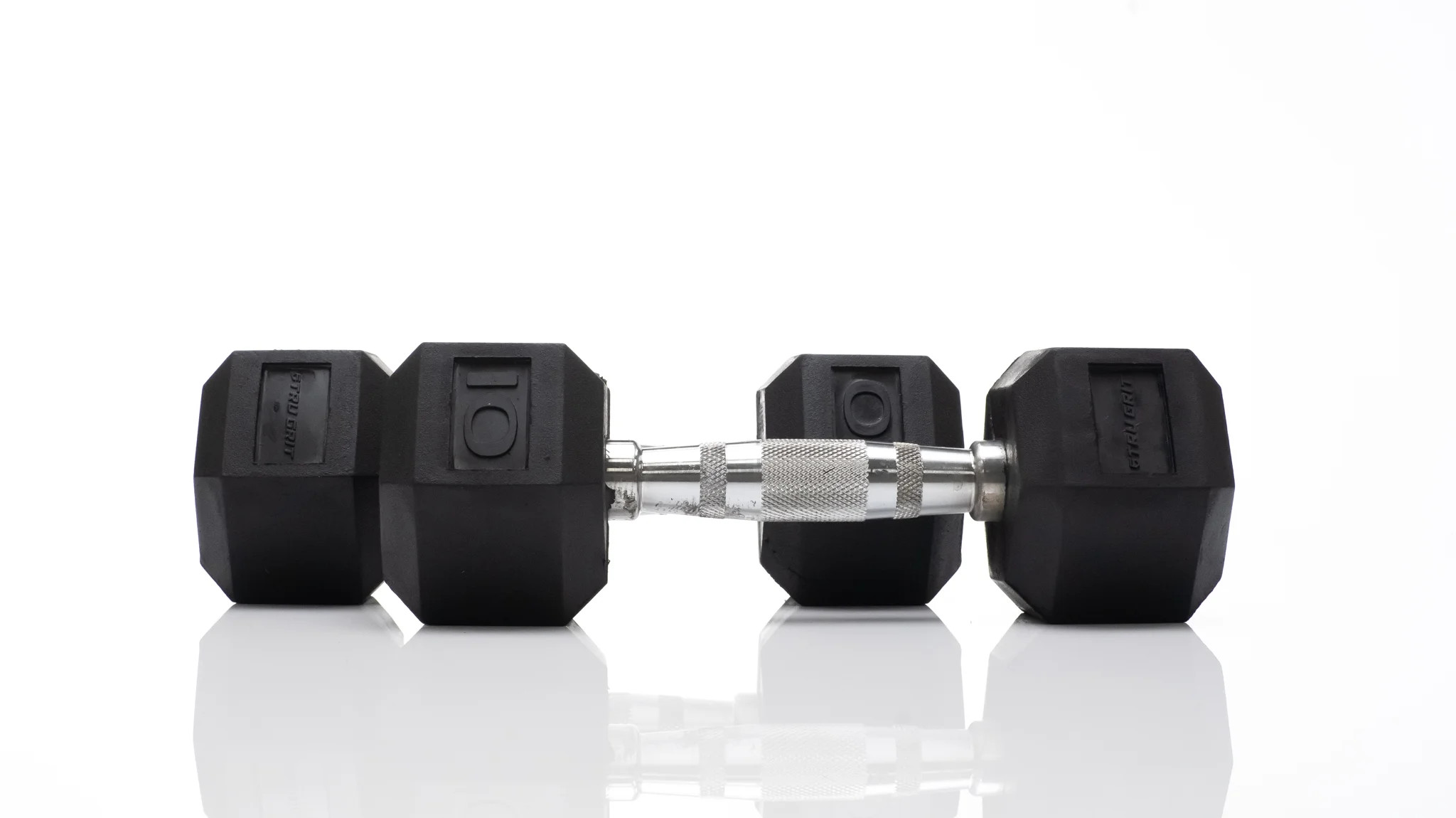 Tru Grit Fitness 10lb Black Rubber Hex Dumbbell, Pair | Walmart (US)