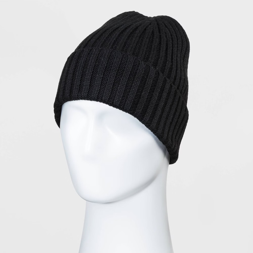 Men's Chunky Knit Beanie - Goodfellow & Co Black One Size | Target