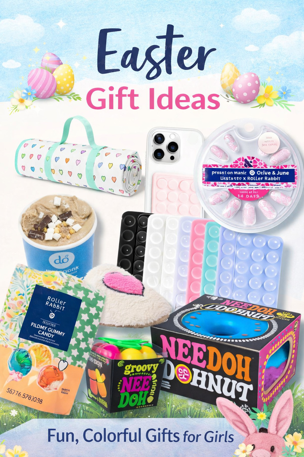 Easter gift idea roundup for girls 🐣💖 Sharing fun, colorful little finds that are perfect for baskets this year: cozy slippers, cute press-on nails, sweet treats, sensory toys, a fun phone accessory, and the cutest blanket for spring. These are the kinds of gifts that feel playful, practical, and extra fun to open on Easter morning.

#EasterGiftIdeas #EasterBasketIdeas #GirlsEasterBasket #TweenGiftIdeas #PreteenGifts #SpringFinds #LTKGiftGuide #LTKKids #EasterInspo 

 #LTKmomlife #LTKSeasonal #LTKKids