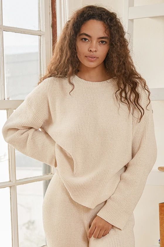 Comfy Cutie Cream Chenille Sweater | Lulus (US)