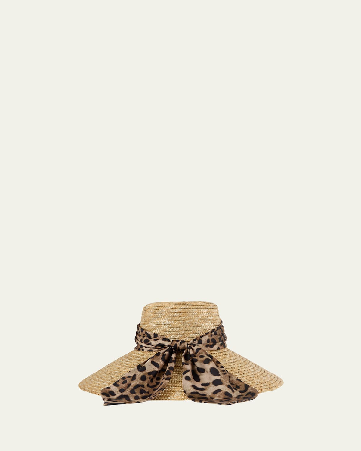 Mirabel Animal-Print Bow Straw Hat | Bergdorf Goodman