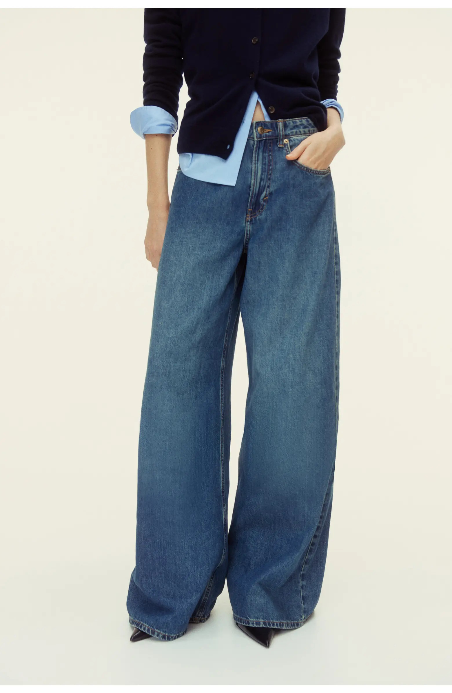 H&M Wide High Waist Jeans | Nordstrom | Nordstrom