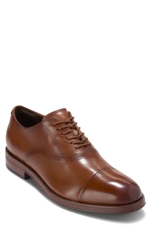 Cole Haan Ledley Grand Cap Toe Oxford in Ch British Tan/dark Natural at Nordstrom, Size 9 | Nordstrom