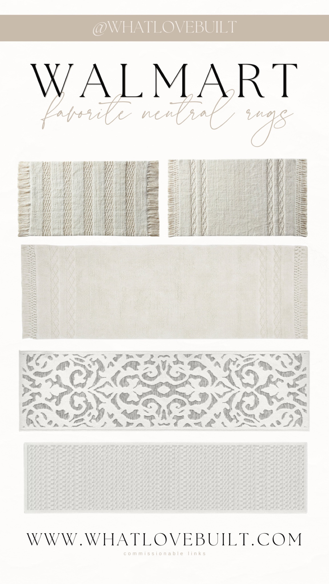 Walmart Home Neutral Rugs

#rugs #arearugs #home #walmart #walmarthome #bathroomrug #bathroom #kitchen #kitchenrug #runner #runnerrug #arearug #walmartfind #founditatwalmart #neutralhome #neutralrug #transitionalhome 

#LTKstyletip #LTKhome #LTKfindsunder100