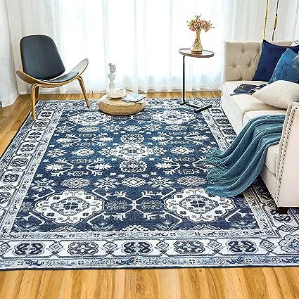 VK Living Machine Washable Rug 5'x7' Vintage Design Washable Area Rugs with Non Slip Rugs for Liv... | Amazon (US)