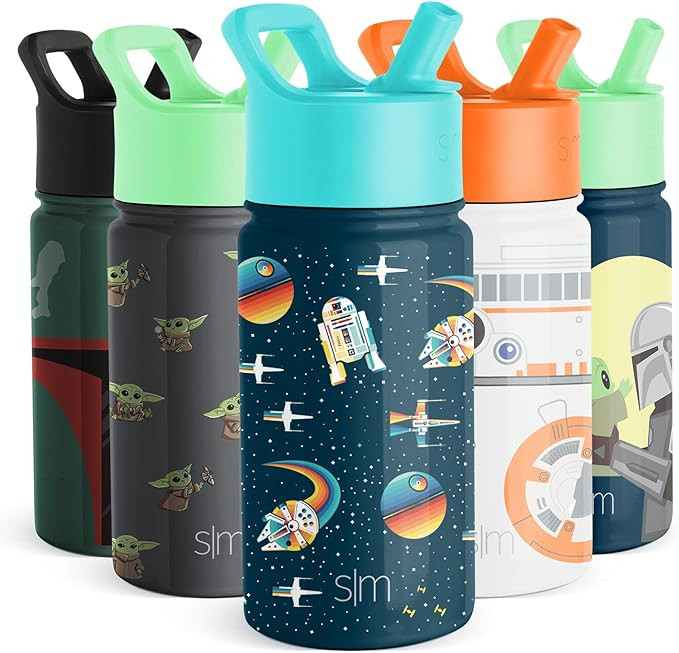 Simple Modern Star Wars Water Bottle for Kids Reusable Cup with Straw Lid Insulated Stainless Ste... | Amazon (US)