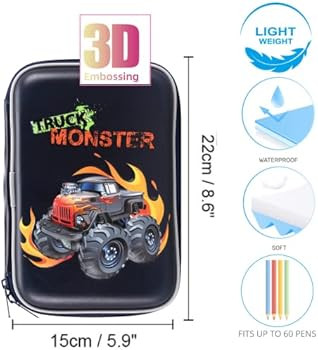 Pencil Case for Boys, Cute Blue Storage Holder for Mechanical, Colored, Writing, and Drawing Penc... | Amazon (US)