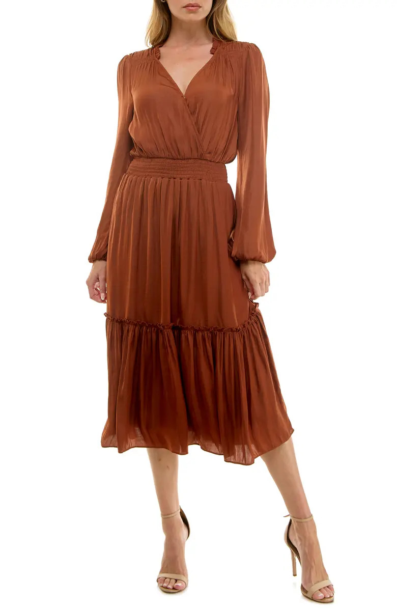 Long Sleeve Tiered Midi Dress | Nordstrom Rack