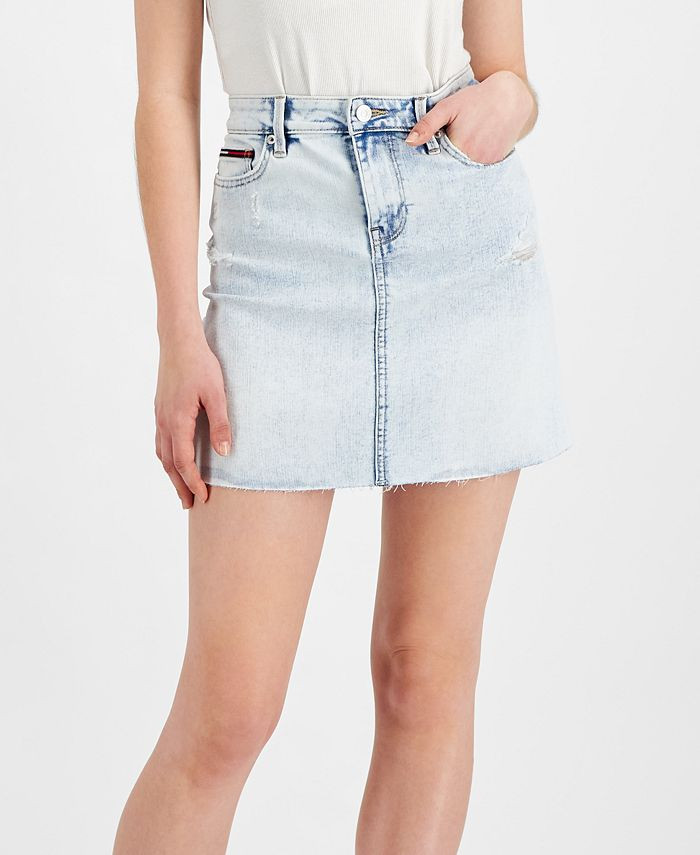 Tommy Jeans Raw Hem Denim Mini Skirt & Reviews - Skirts - Women - Macy's | Macys (US)