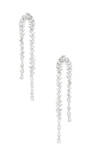 Pear Diamond Drop Earring in Silver | Revolve Clothing (Global)