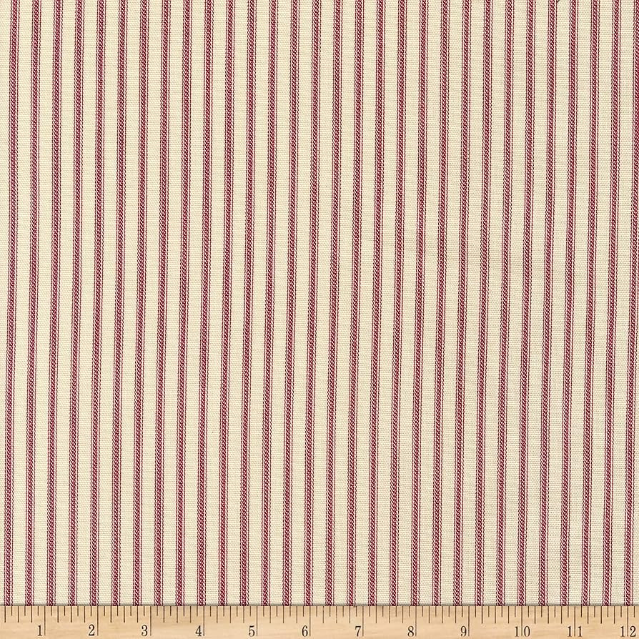 Magnolia Home Fashions Berlin Ticking Stripe Duck Red, Fabric by the Yard | Amazon (US)