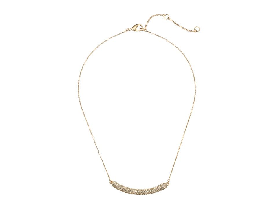 Nina - Pave Bar Swarovski Necklace (Gold/White) Necklace | Zappos