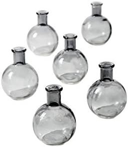 Serene Spaces Living Set of 6 Smoke Grey Ball Bud Vases, Transparent Glass Vases for Weddings, Ev... | Amazon (US)