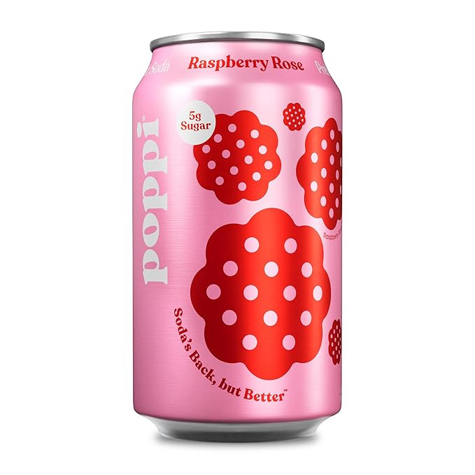 Poppi Prebiotic Soda, Raspberry Rose, 12 Fl Oz (Pack of 1) | Amazon (US)