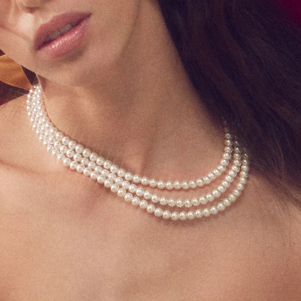 Lele Sadoughi Pearl Triple Strand Necklace | House of 29