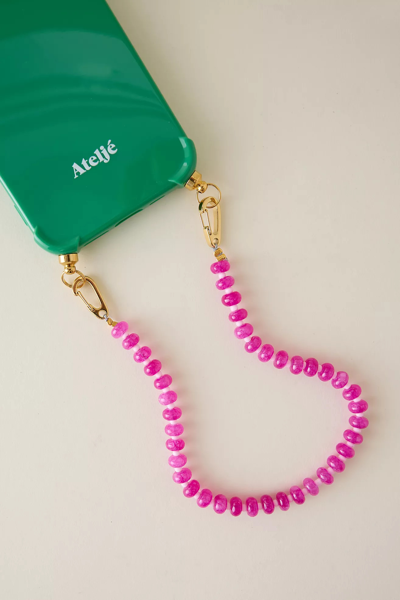 Ateljé Kirschrosafarbener Perlenverzierter Handyanhänger | Anthropologie (EU)