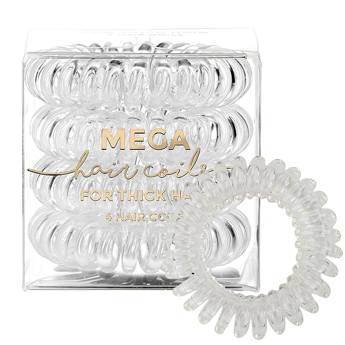 Kitsch Spiral Hair Ties, Coil Hair Ties, Phone Cord Hair Ties, Ponytail Hair Coils No Crease - 4 ... | Amazon (US)