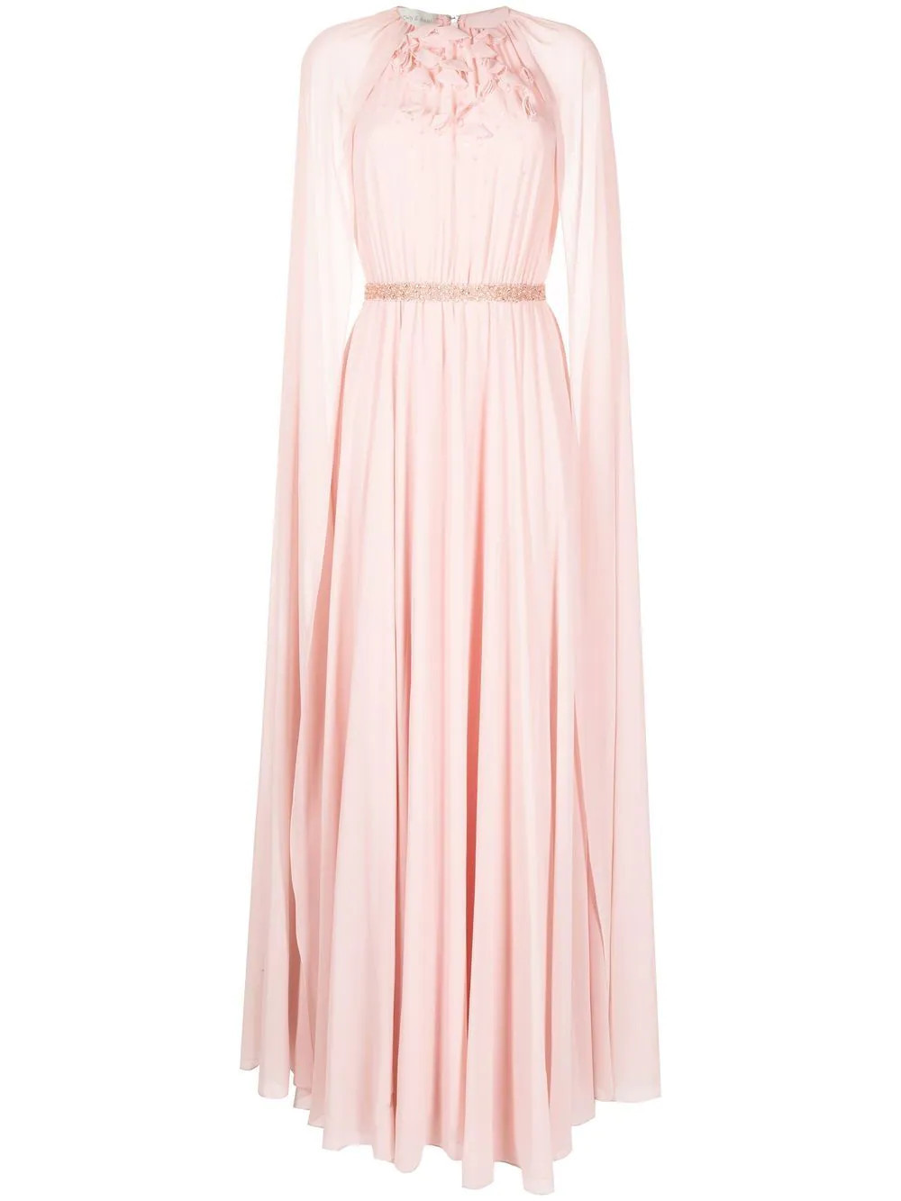 Sachin & Babi Belladonna cape gown - Pink | Farfetch Global