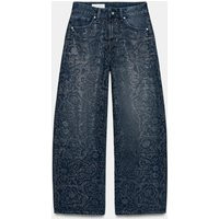 Zara - Trf Baggy Rhinestone Jeans - Ink Blue - 27 (Us 4) - Woman | Zara US