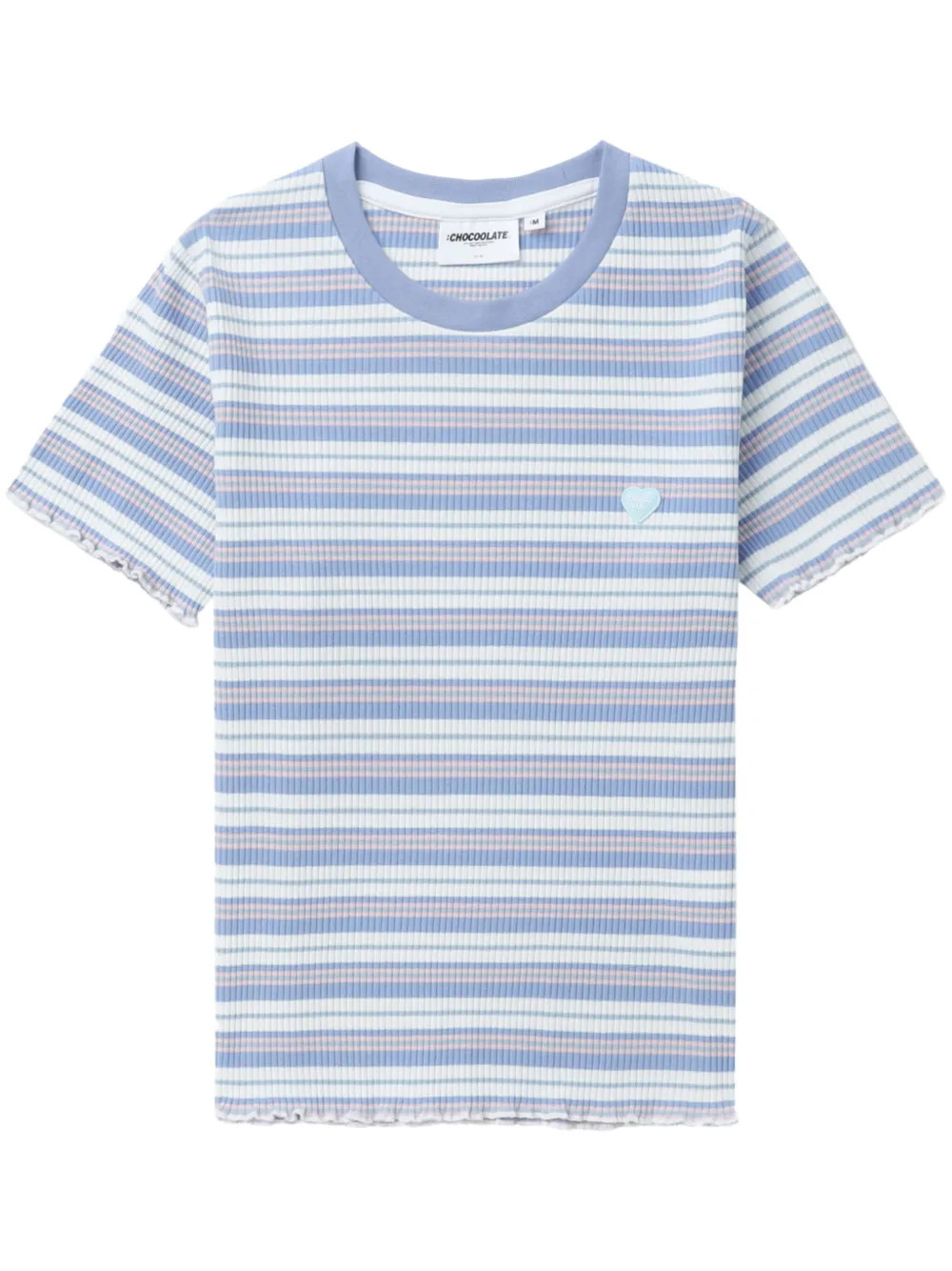CHOCOOLATE Striped ribbed-knit T-shirt - Farfetch | Farfetch Global