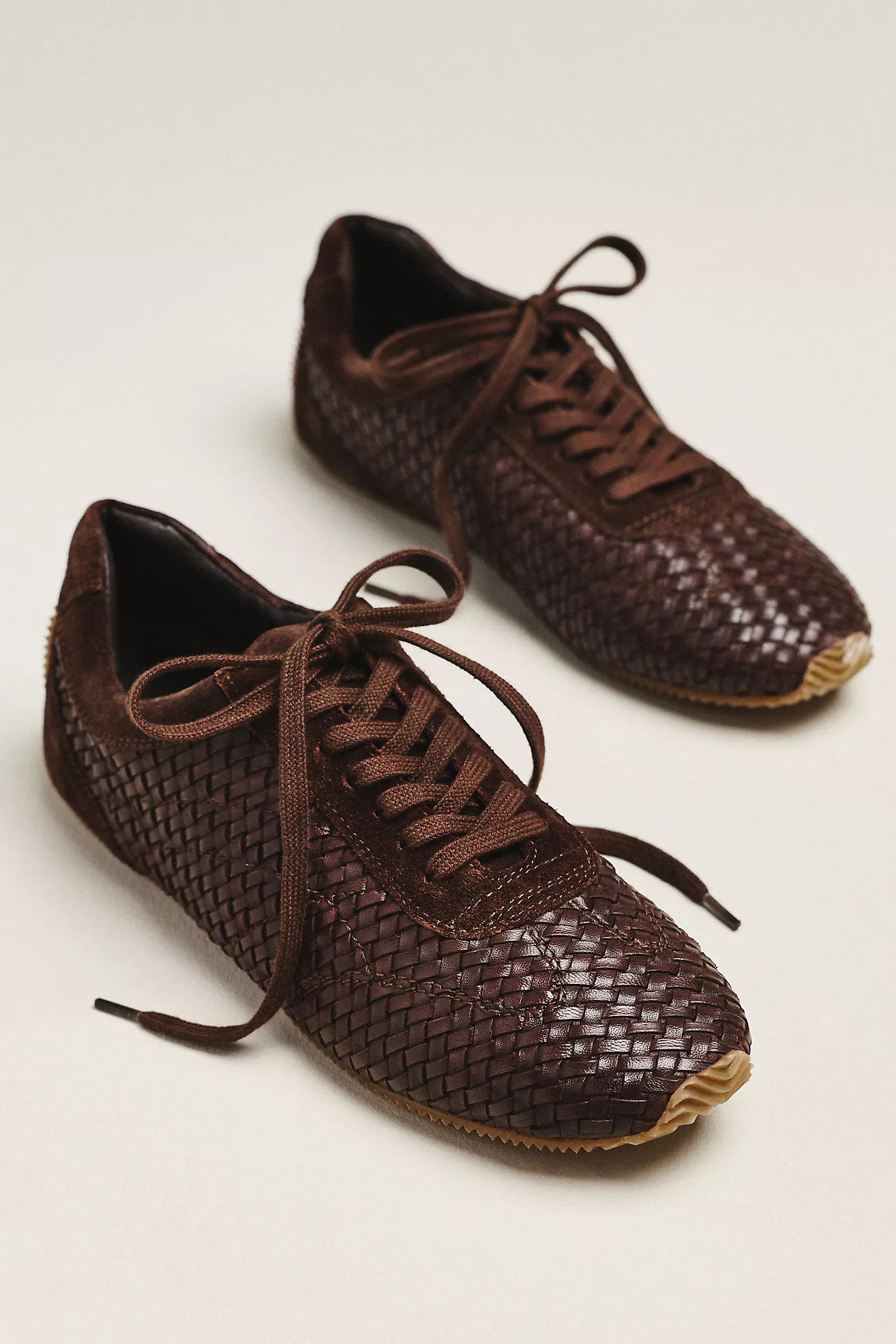 Maeve Woven Leather Sneakers | Anthropologie (US)