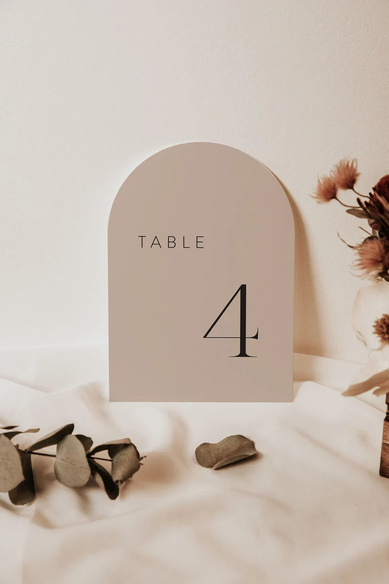 Arched Table Number Signs  Modern Arch Wedding Table Numbers - Etsy | Etsy (US)