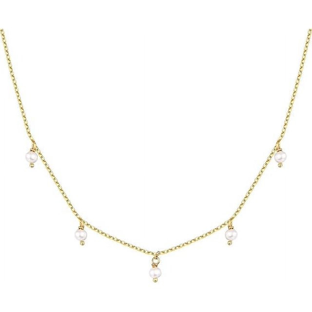 PAVOI 14K Gold Plated Chain Necklace for Women | 925 Sterling Silver Chain with 3x3mm Polished Sh... | Walmart (US)